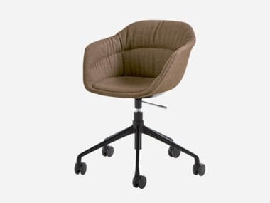 TAIA - Upholstered fabric office chair with castors with 5-Spoke base by Inclass