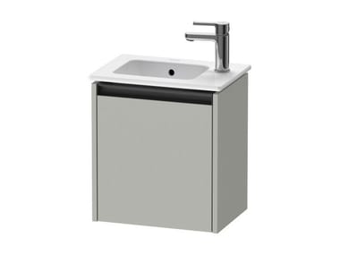 KETHO.2 - Single wall-mounted wooden vanity unit with integrated washbasin by Duravit