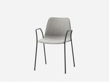 VARYA TAPIZ - Stackable fabric chair with armrests by Inclass