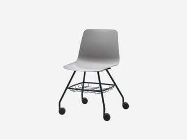VARYA - Polypropylene training chair with storage space by Inclass