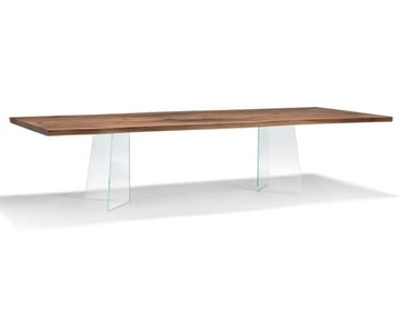 VERO - V GLASS - Rectangular solid wood table by Arte Brotto