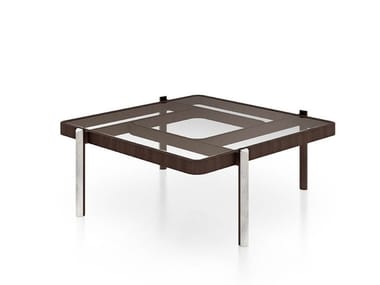 VISION - Square glass coffee table by Turri