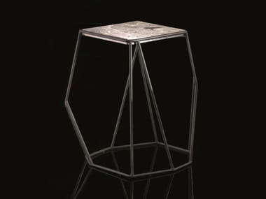 W - Square stone high side table by Henge