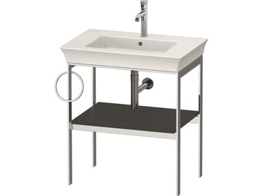 WHITE TULIP WT4543 / WT4544 - Floor-standing single metal console sink with towel rail by Duravit