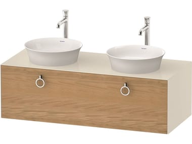 WHITE TULIP WT4983 - Double wall-mounted wooden vanity unit with drawers by Duravit