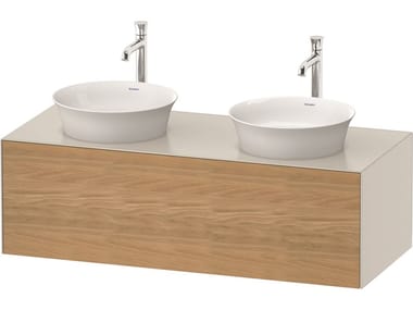 WHITE TULIP WT4978 - Double wall-mounted wooden vanity unit with drawers by Duravit