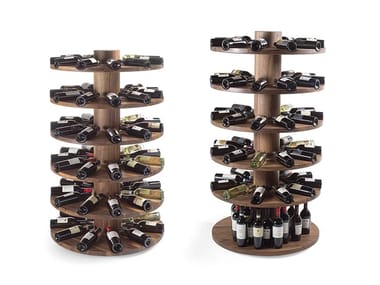 WINEROUND - Floor solid wood bottle rack by Riva 1920